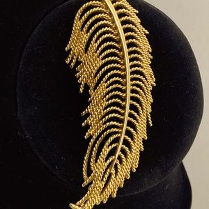 Vintage Monet Skeletal Leaf Brooch